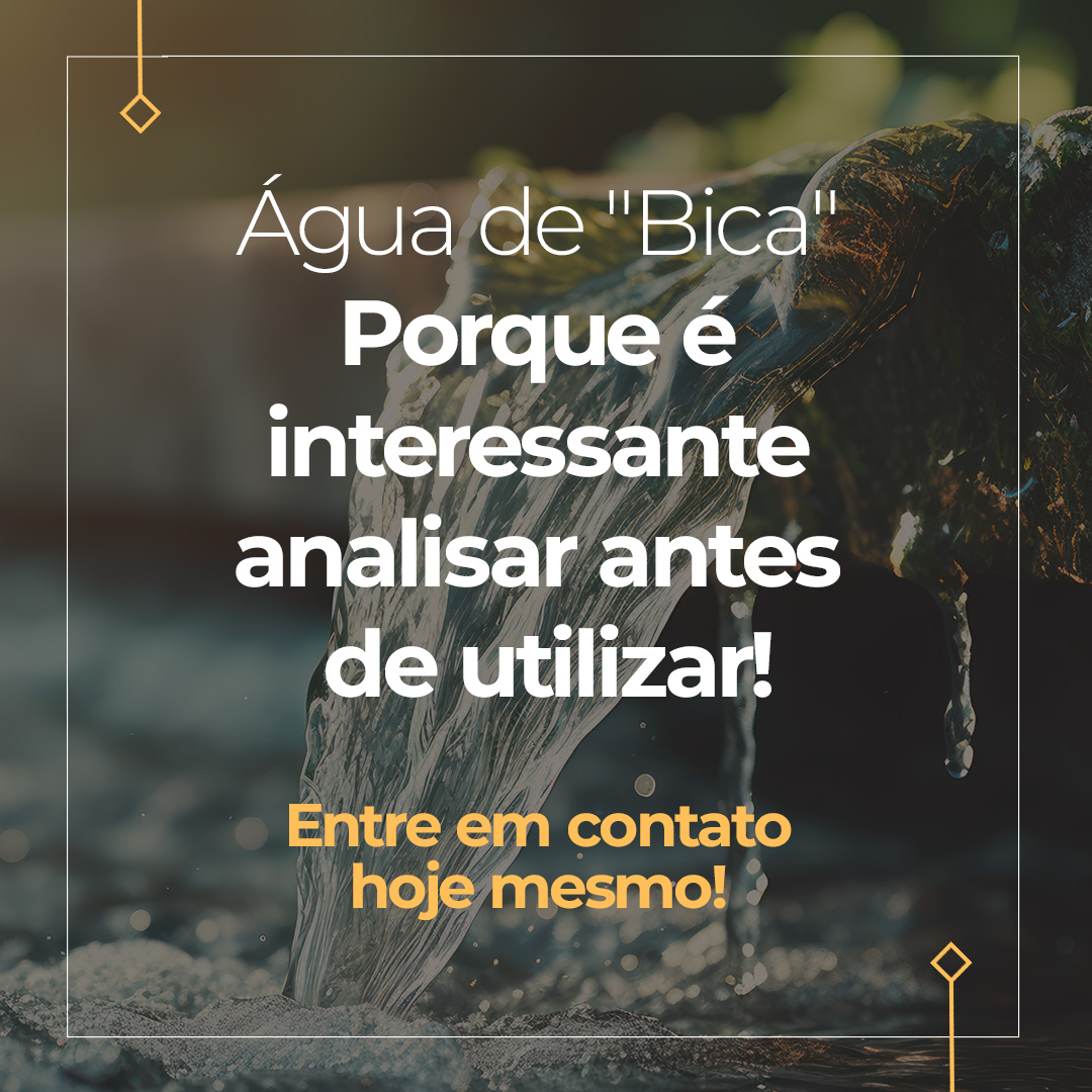 Água de “Bica”: Porque é interessante analisar antes de utilizar!